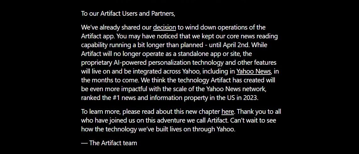 Artifact News